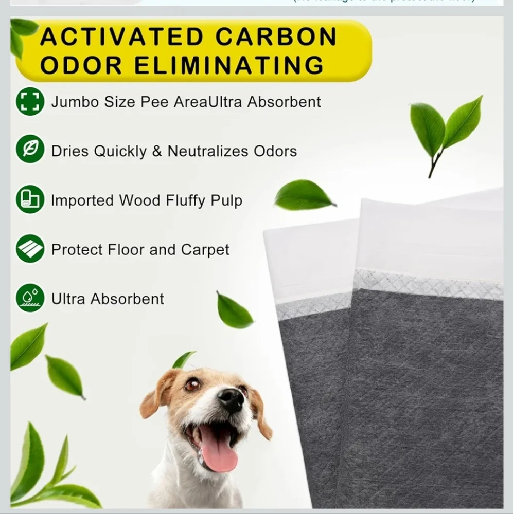 30 Pcs Leakproof Dog Training Pads - Black 48X36